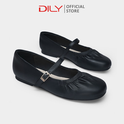 Giày búp bê nữ DILY thiết kế mũi tròn êm chân, giày búp bê đế thấp thoải mái cao 1cm DL0596