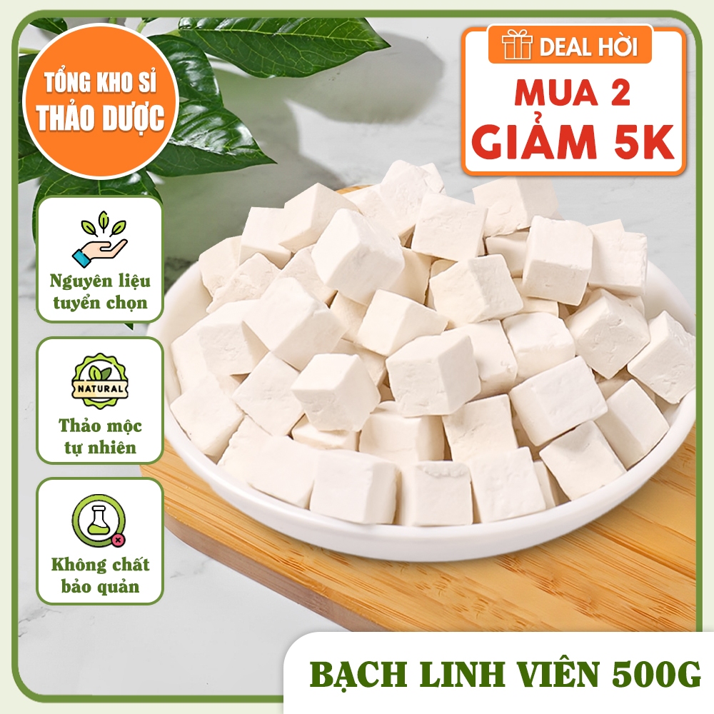 Bạch linh viên 500g, bạch phục linh khô, trắng, đẹp, không lẫn tạp chất  - Tổng Kho Sỉ Thảo Dược
