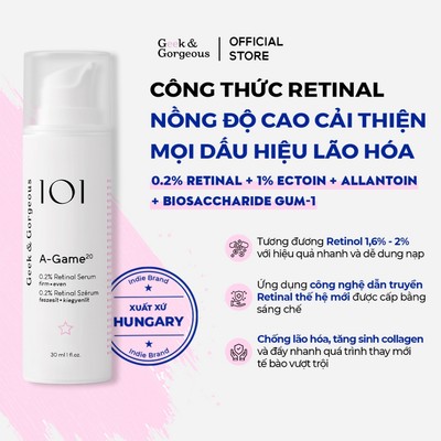 Tinh Chất Retinal Chống Lão Hóa, Tăng Săn Chắc, Mờ Sắc Tố Geek&Gorgeous A-Game 20 30ml