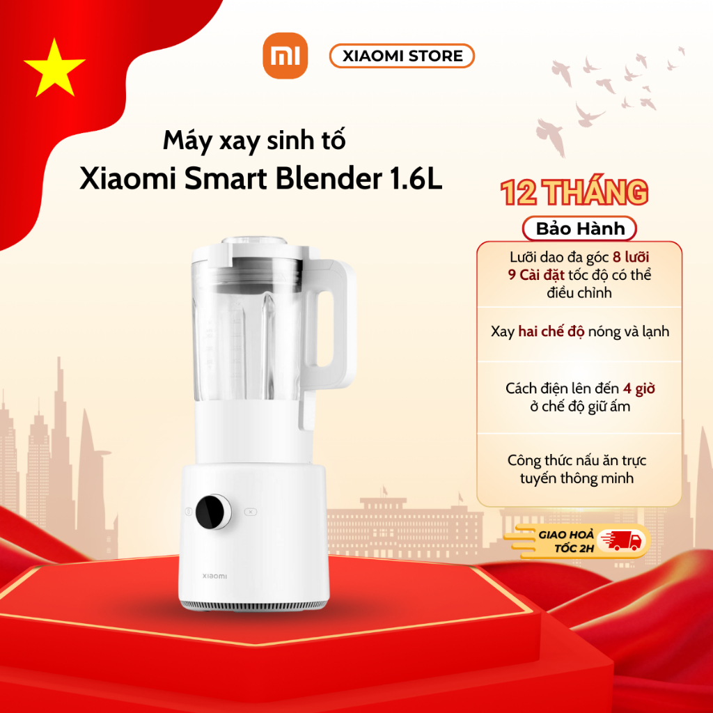 Máy xay sinh tố thông minh 1,6L Xiaomi Smart Blender - Máy làm sữa hạt - Bảo Hành 12 Tháng 