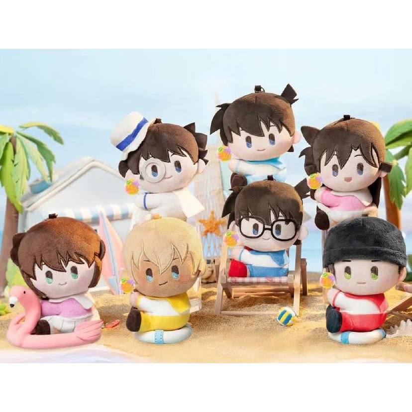Móc gấu bông ôm kẹo nhân vật Conan Shinichi Ran Haibara Amuro Akai phiên bản mùa hè