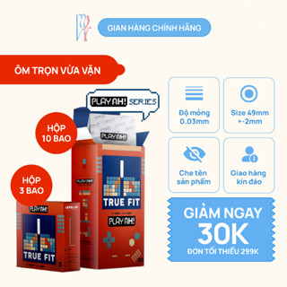  Bao cao su PLAYAH True Fit size 49mm - Ôm sát chống tuột bao bao size nhỏ 