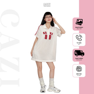 [Váy] Cazi Velet Dress - Váy Polo cộc tay thêu chữ ngực