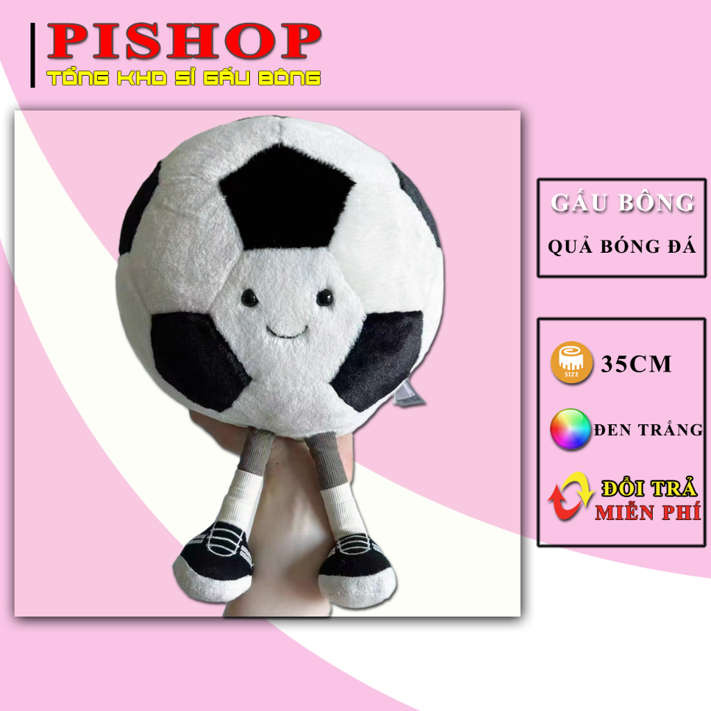 Gấu Bông Quả Bóng Đá Size 35cm Gabotabo Lông Mềm Mịn Mượt Quà Tặng Thú Nhồi Bông Cao Cấp