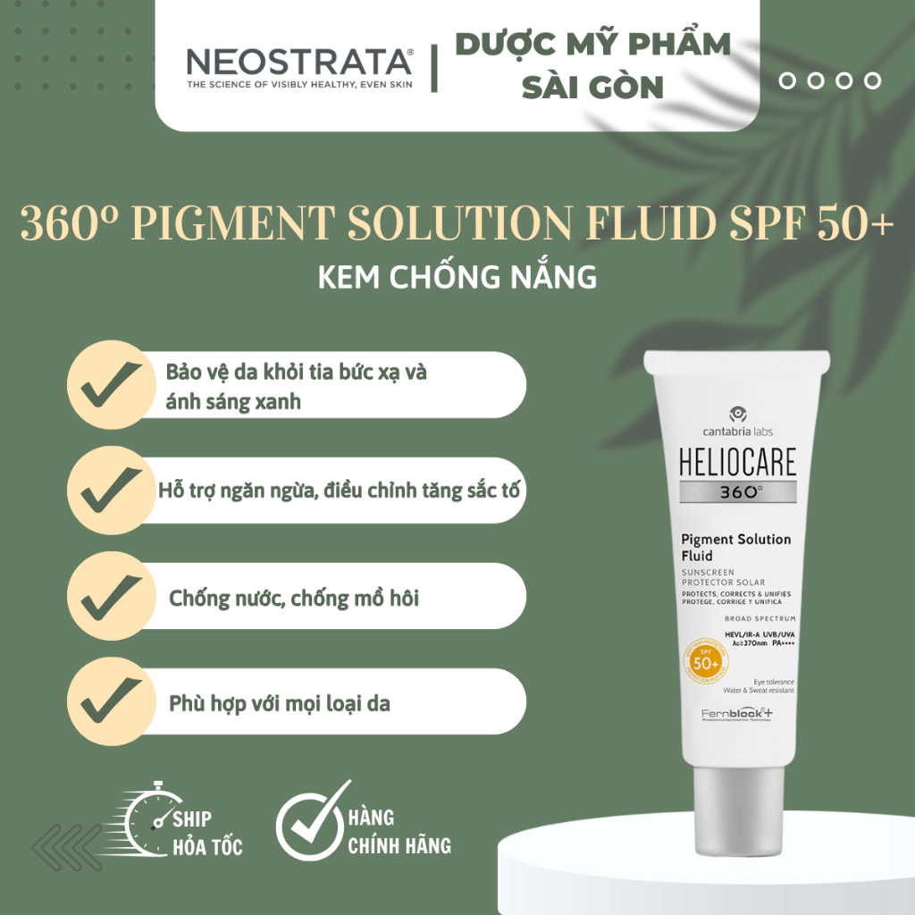 Kem chống nắng Heliocare 360 Pigment Solution Fluid SPF50+ 50ml
