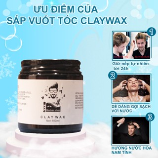  COMBO 3 LỌ  Sáp vuốt tóc nam chất CLAY WAX lọ thủy tinh tạo kiểu tóc cực đẹp siêu giữ nếp 100ml 