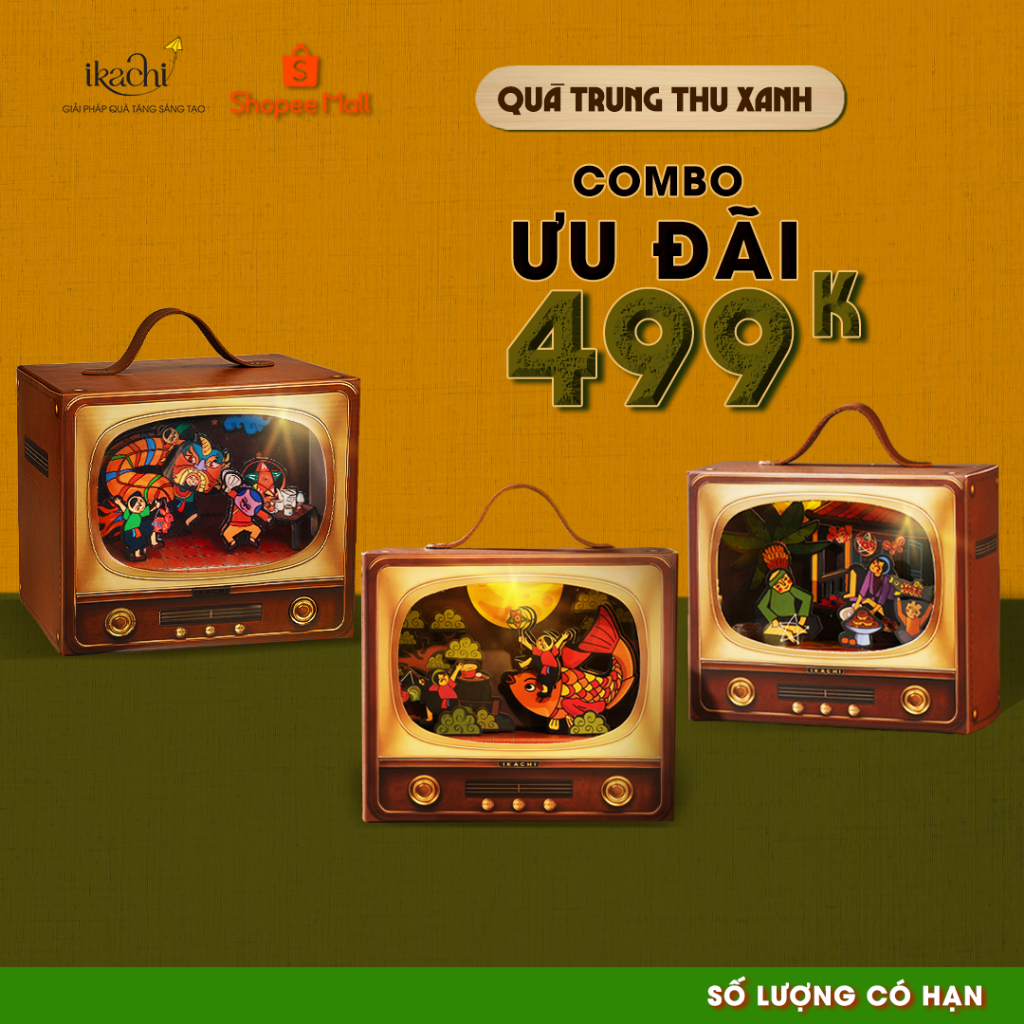 Combo 3 Hộp Quà Trung Thu IKACHI - TRUYỀN HÌNH TÍ HON - Tặng bạn bè, đồng nghiệp