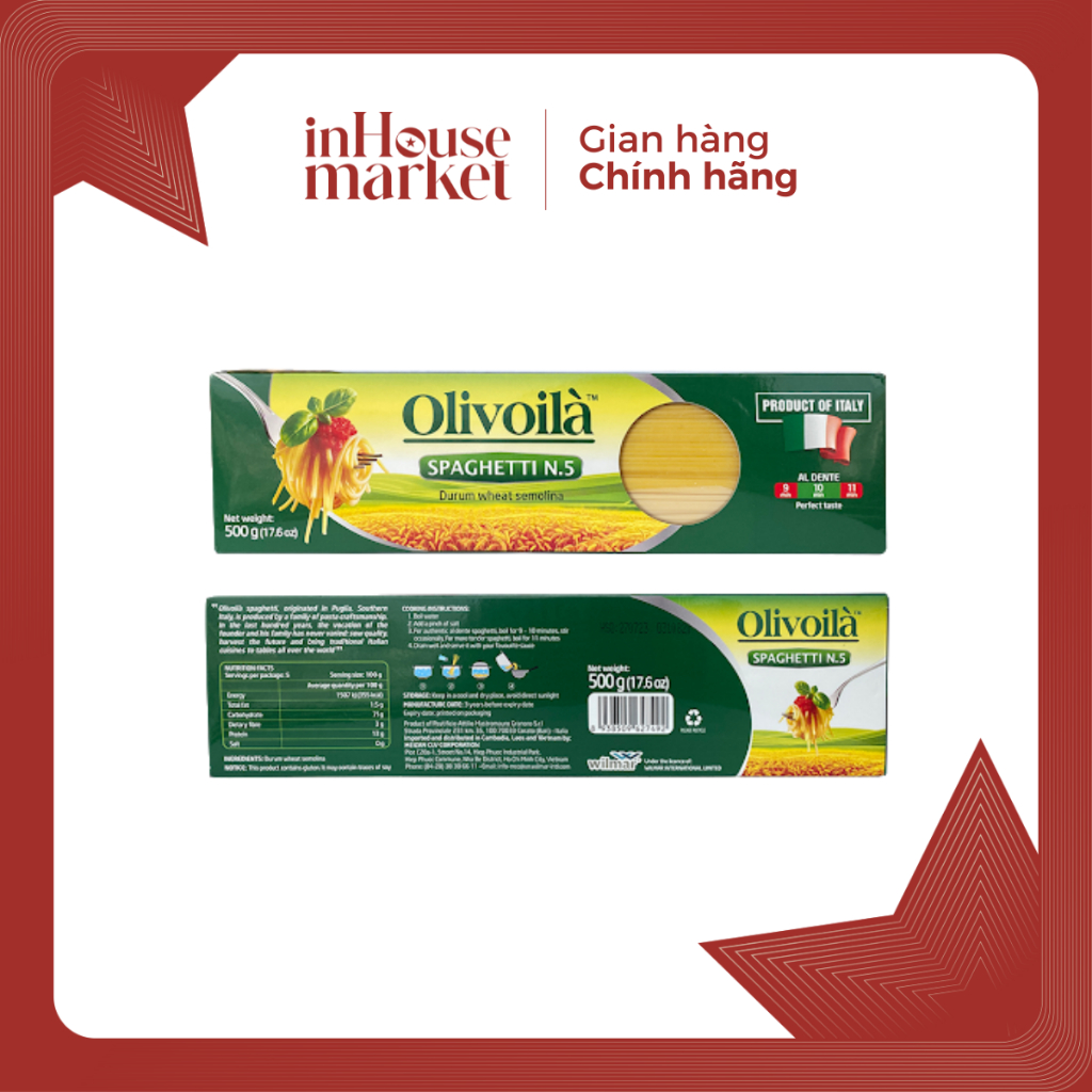 Mì Ý Olivoilà – Pasta cao cấp nhập khẩu từ Ý - 500gr