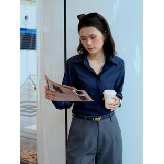 [Walenty] Áo sơ mi dài tay form suông (tổng hợp màu) chất liệu cao cấp, giấu cúc, công sở trẻ trung