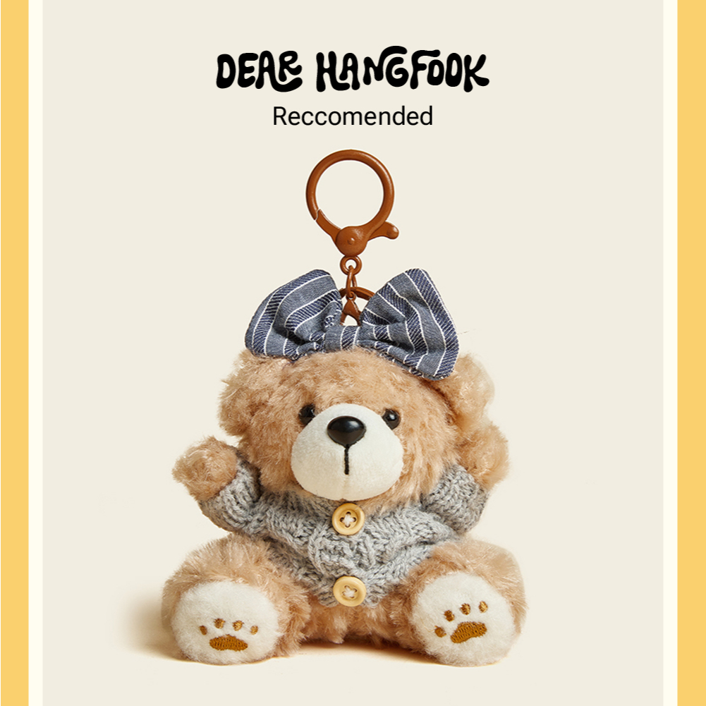Plush Series Móc khoá gấu bông cao cấp HangFook 10.5cm – Phụ kiện trang trí túi xách Longchamp, balo