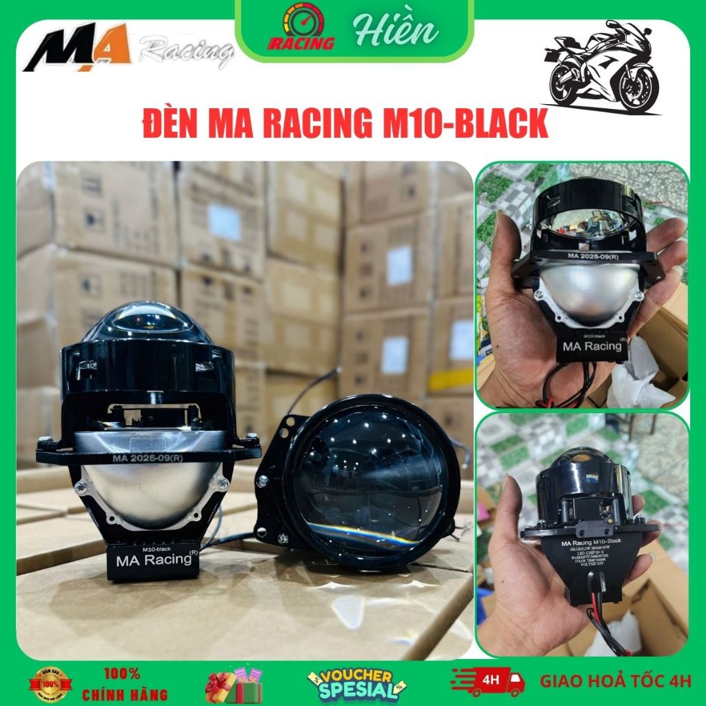Đèn Bi Cầu Led Ma Racing M10 Black Ma Racing – Công Suất 65W, Nhiệt Màu 5500K BH 24 Tháng