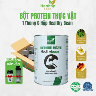   Chính hãng  Thùng 6 Hộp - Bột Protein Healthy Bean kèm Bình lắc & Bình Nước Healthy Farm 