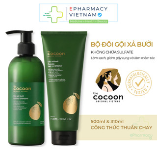  COMBO Dầu Gội & Dầu Xả Bưởi COCOON Pomelo Hair Conditioner Giảm Gãy Rụng Tóc 500ml 310ml 