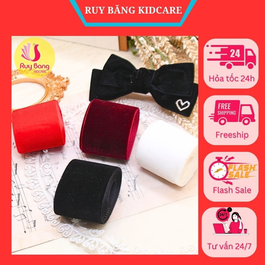 Ruy băng nhung size to 5cm và 6.5cm