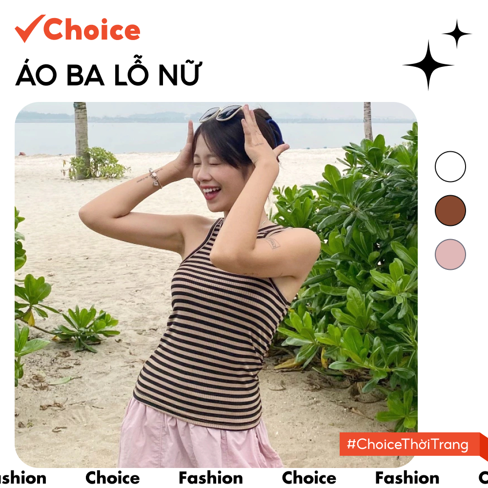 [Choice] Áo Ba Lỗ Nữ Kẻ Croptop HT06 Mềm Mịn Thoáng Mát Ôm Gọn Body