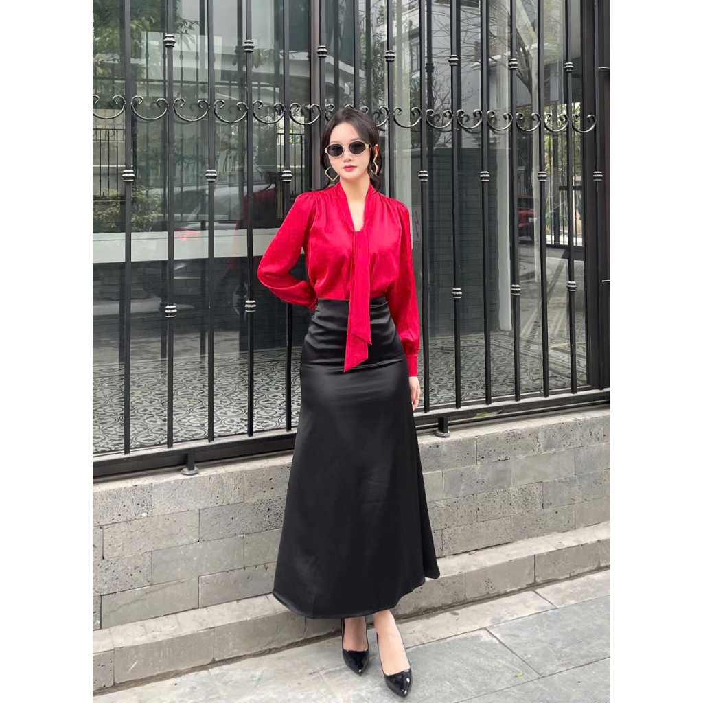 Chân váy lụa đuôi cá màu basic dáng dài chất mềm mịn sang chảnh thanh lịch SELYY CV202 | BigBuy360 - bigbuy360.vn