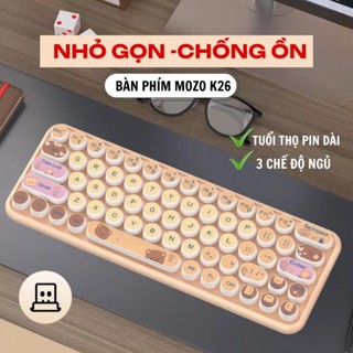 (MẪU MỚI-BÁN RẺ TƯƠNG TÁC) Bàn Phím không dây - Bàn phím văn phòng Mozo K26 Nhỏ gọn • Chống ồn• Kết nối USB 2.4G, BH12T