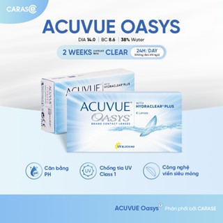   1 chiếc  Kính áp tròng khoá ẩm 24H 2 Tuần Màu Trong Suốt ACUVUE OASYS CARASE Lens cận Clear  