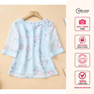 Áo trung niên nữ chất liệu Voan mỏng nhẹ, mềm mại nữ tính thương hiệu Thiều Hoa AN5L0369