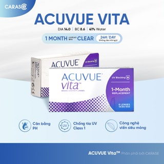   1 chiếc  Kính áp tròng khoá ẩm 24H 1 Tháng Màu Trong Suốt ACUVUE VITA CARASE Lens cận Clear  