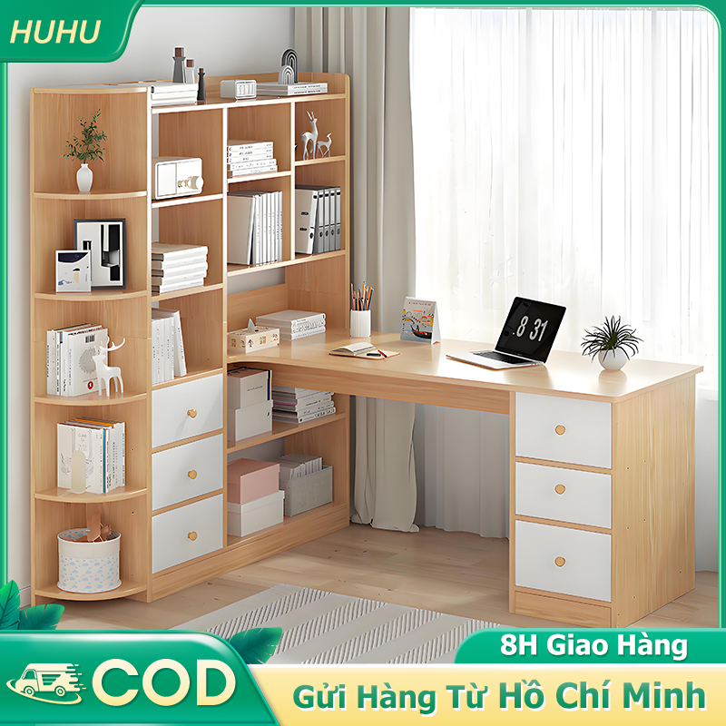 HUHU Bàn Máy Tính Hiện Đại Bàn Làm Việc Bàn Học Kèm Ngăn Kéo Thiết Kế Tối Giản Phòng Làm Việc