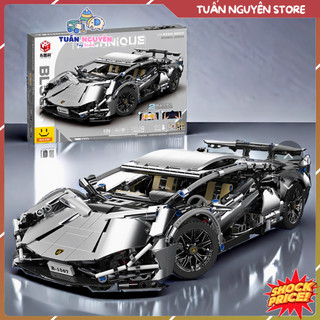   1355 mảnh  Mô Hình Lắp Ráp Siêu Xe oto Lambo Titanium nguyên màu 45cm tỉ lệ 1:14 Đồ chơi lắp ráp 