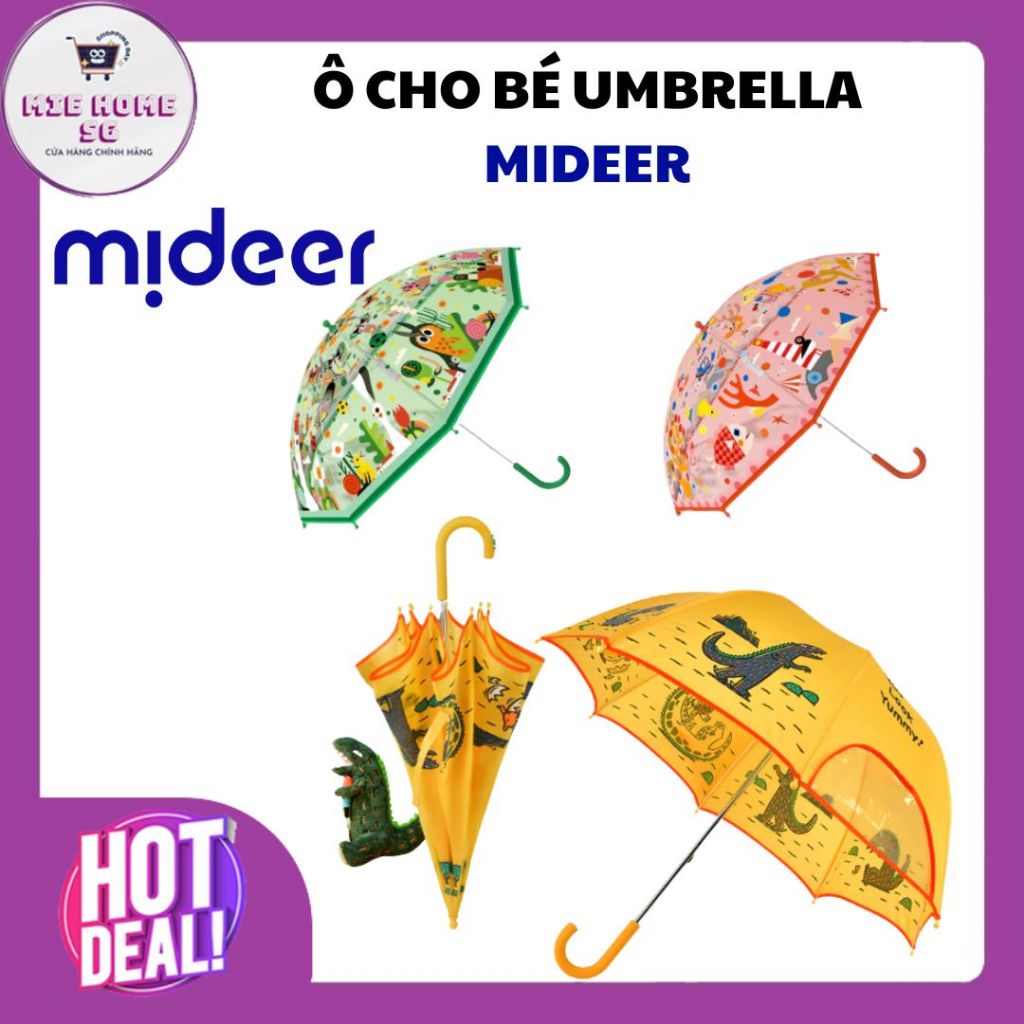 Ô cho bé gái, bé trai dù trẻ em Che Mưa Che Nắng Mideer Umbrella, Chất Liệu Cao Cấp, Họa Tiết Dễ Thư