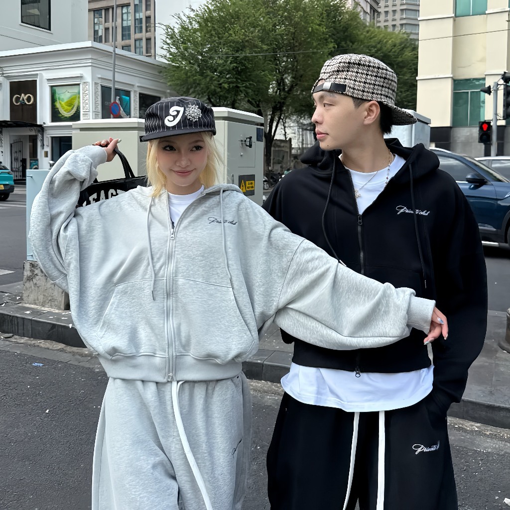 Áo Hoodie Nỉ Unisex Private Club Nam Nữ Form Rộng, Áo Khoác Nỉ Có Nón Zip Hoodie Đôi Ulzzang Hàn Quốc 2025