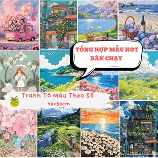   HỎA TỐC  Tranh tô màu theo số tranh số hóa MẪU HOT - BÁN CHẠY đã căng khung 40x50cm 