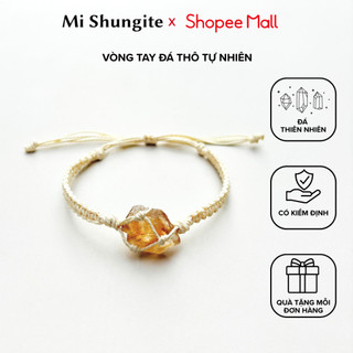  Vòng tay đá thô thiên nhiên Mi Shungite phụ kiện thời trang nam nữ unisex handmade freesize 