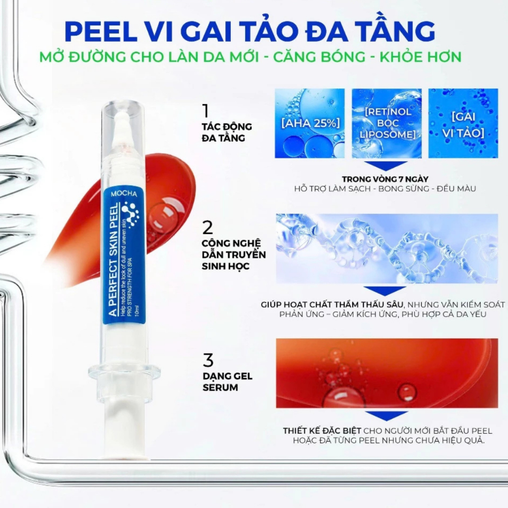 Retinol Mix Peel MOCHA Peel Da Mặt Cải Thiện Mụn Nám