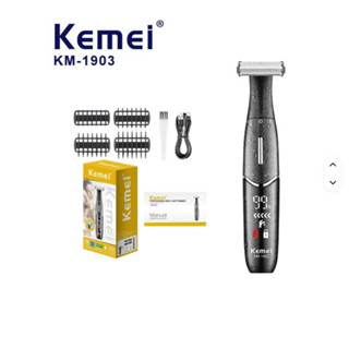  Máy Cạo Râu Tông Đơ Cạo Lông Toàn Thân Cầm Tay Tiện Dụng Công Nghệ Chống Nước Kemei Km 1903 