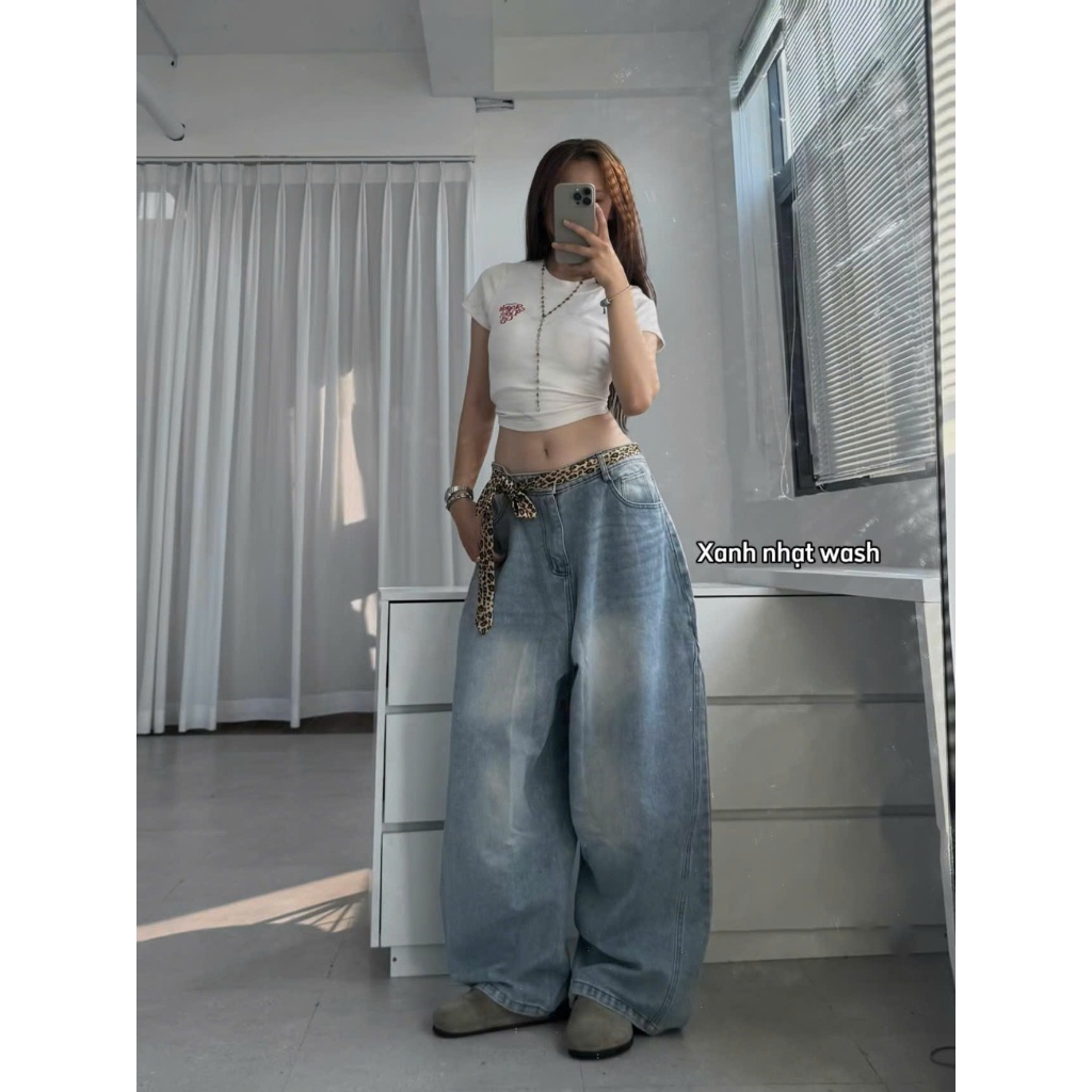 [SẢN PHẨM MỚI] Quần Jeans Ống Cong Basic Balloon Washed Unisex | SSSTore.Aesthetic | BigBuy360 - bigbuy360.vn