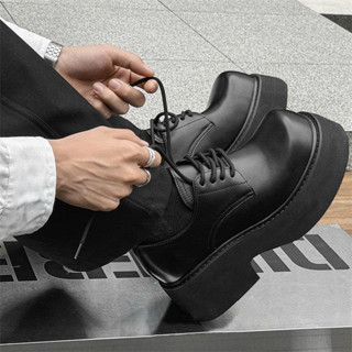  Giày chunky derby đế cao 8cm INICHI G1327 mũi cao thời trang 