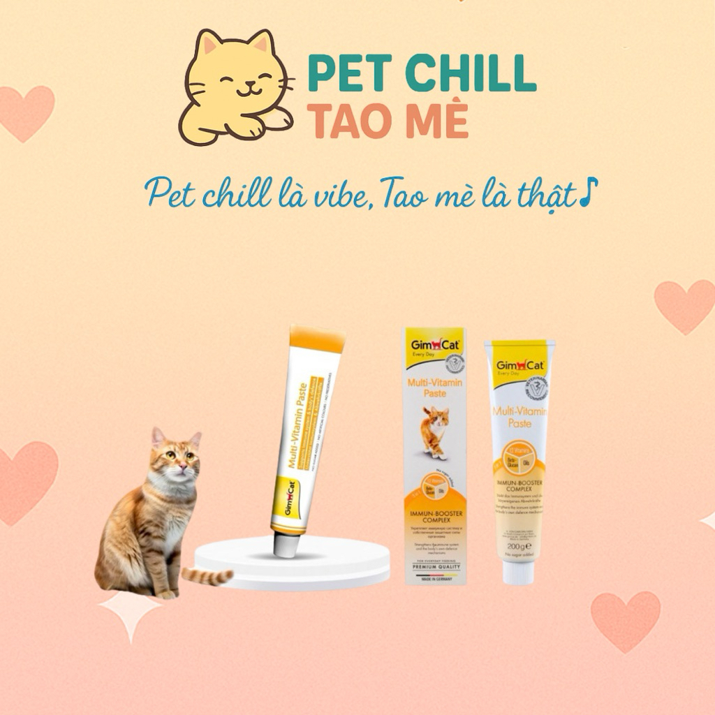 Gel Gimcat tăng đề kháng gel dinh dưỡng cho mèo tăng cân tăng cường miễn dịch GG01 (200g)