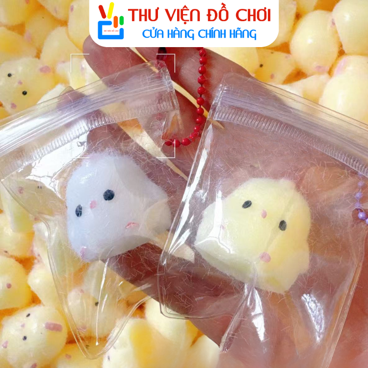 Combo 5 Đồ chơi Squishy Gà Vàng Mini - Squishy Gà Vàng Có Lông Size Nhỏ Xả Stress Kèm Móc Khóa