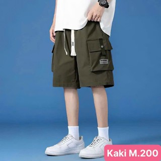 Quần short đùi kaki nam túi hộp màu xanh trơn cao cấp kiểu dáng thể thao lửng quần sóc lưng thun HAVADO M4 mới 