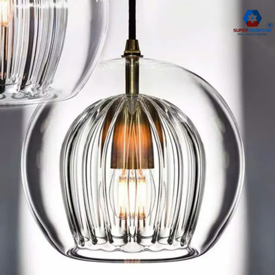Đèn thả pha lê thuỷ tinh THUYTINH-HOASEN trang trí trần phòng khách SuperVilighting decor bàn ăn