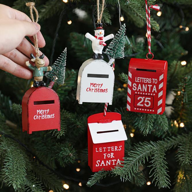 Hòm Thư Vintage Treo Cây Thông Noel Phụ Kiện Trang Trí Giáng Sinh