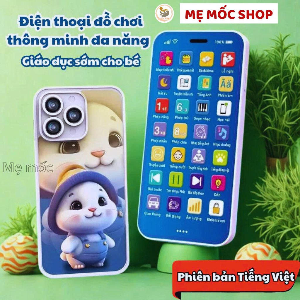 Điện Thoại Đồ Chơi Trẻ Em 28 Phím Có Nhạc Thiếu Nhi Việt Nam, Đèn Led Sáng Động Giúp Bé Ngủ Ngon Hơn Memocshop