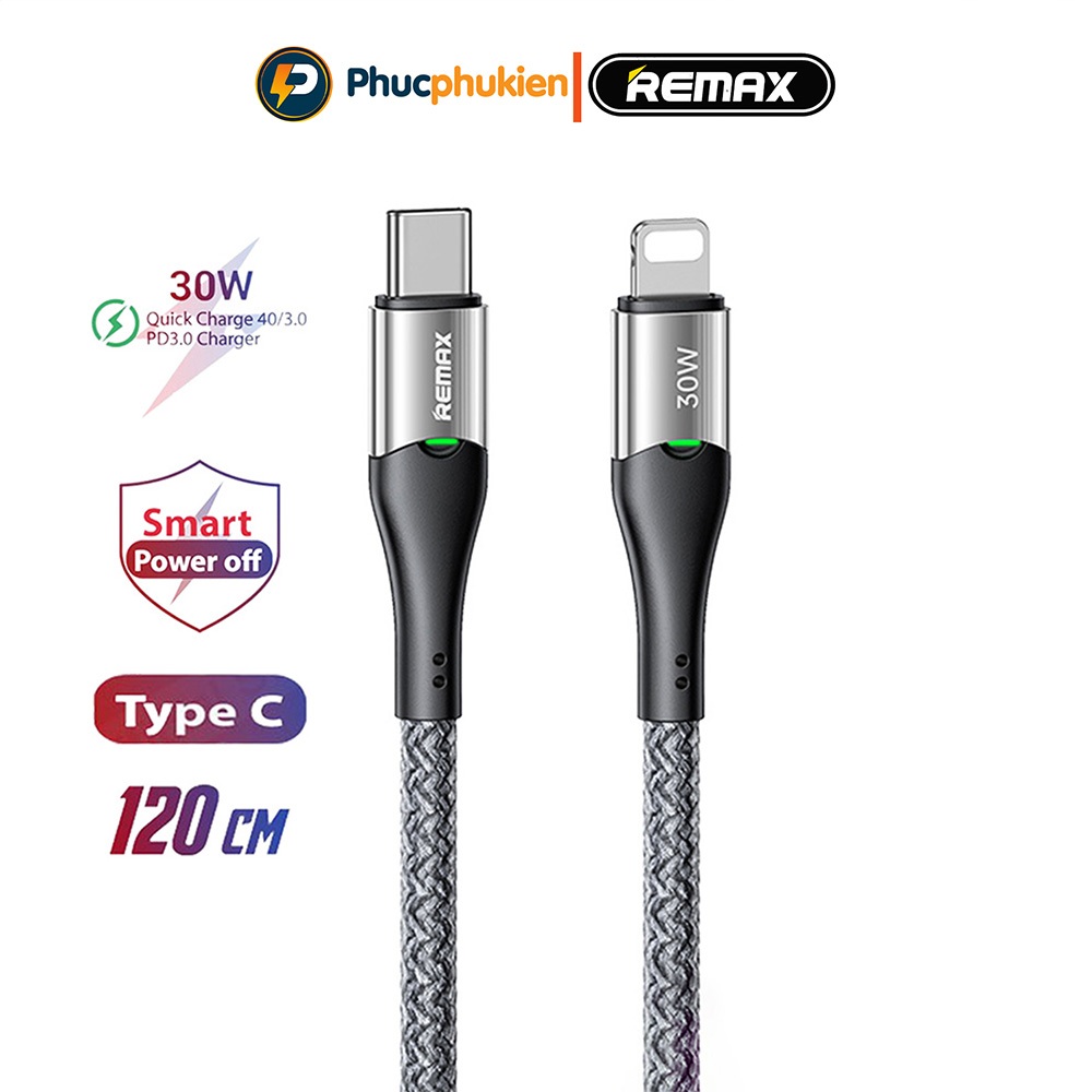Dây sạc tự ngắt chính hãng Remax C116 sạc nhanh 30w chuẩn PD cho 14 seris trở xuống Phúc Phụ Kiện