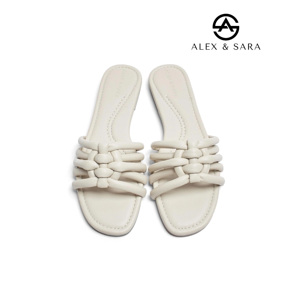 LT93 - Dép nữ Alex & Sara đế bằng đan quai