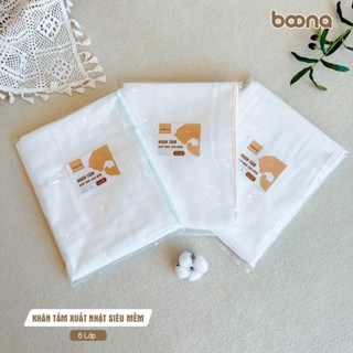  1 Chiếc Khăn Tắm Trắng  6  Lớp Xuất Nhật Hãng Boona Chất Cotton  Mềm Mại,Thấm Hút Tốt An Toàn Cho Bé size 75x85cm 
