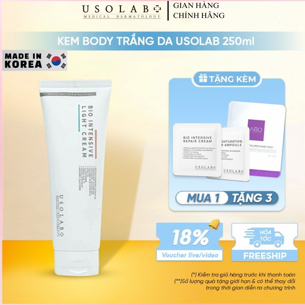 Kem body trắng da USOLAB nâng tone, làm trắng và đều màu da Bio Intensive Light Cream II