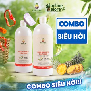 Combo 2 Nước Ngâm Rửa Thực Phẩm Fuwa3e, dung tích 1L, làm sạch rau củ quả, giữ độ tươi ngon cho thực phẩm