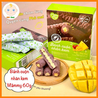 [Date 7/2026] Bánh cuộn nhân kem Mămmy 60g, hộp 10 cái cho bé 7m+
