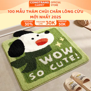 Thảm Lông , Thảm Chùi Chân lông cừu 100 Mẫu Thiết Kế Độc Quyền 2025 Họa Tiết 5D, Bề Mặt Thấm Hút-Đế Chống Trượt