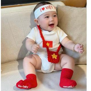  Túi Đựng Tỏi HQ Chất Nhung In Cờ Đỏ Sao Vàng Cho Bé Túi Tỏi Len Cho Bé  Handmade Quà Tặng  