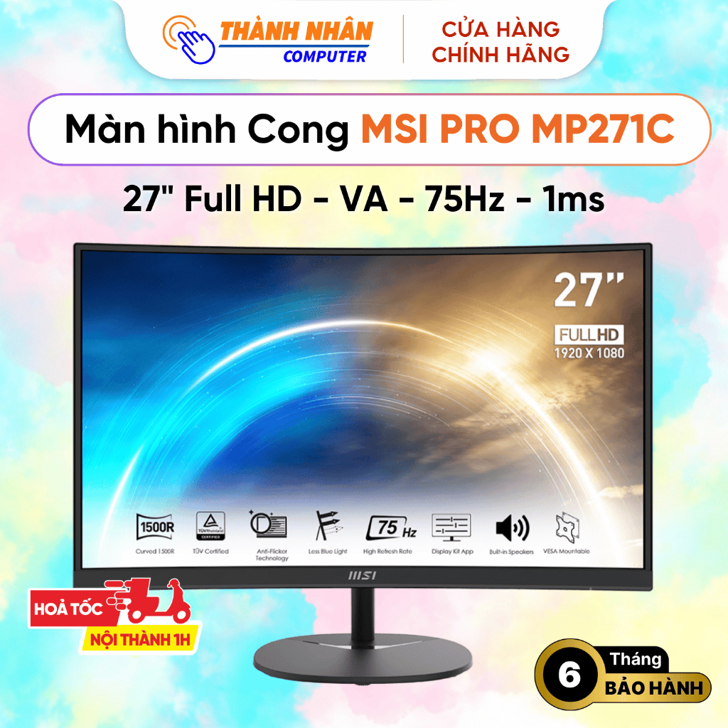 Màn hình Cong MSI PRO MP271C ( 27 inch - FHD VA - 75Hz - 1ms)