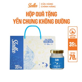 Yến Chưng Sẵn Không Đường 35% Yến Hỗ Trợ Sức Khoẻ Cao Cấp Salla 70ml x 6 Lọ - Hộp Quà Tặng